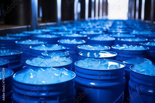 Sodium laureth sulfate in blue barrels