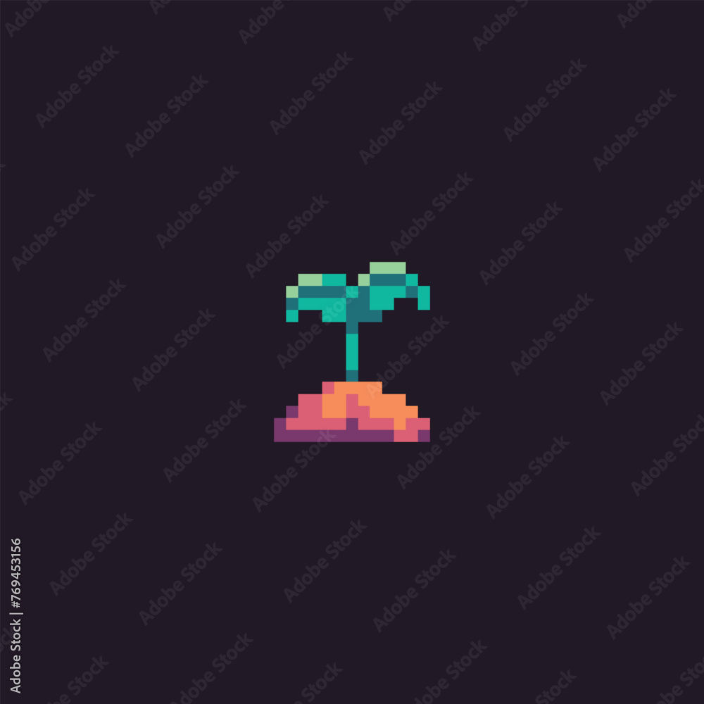 Obraz premium this is pixel art garden icon in with colorful color and black background this item good for presentations,stickers, icons, t shirt design,game asset,logo and your project.