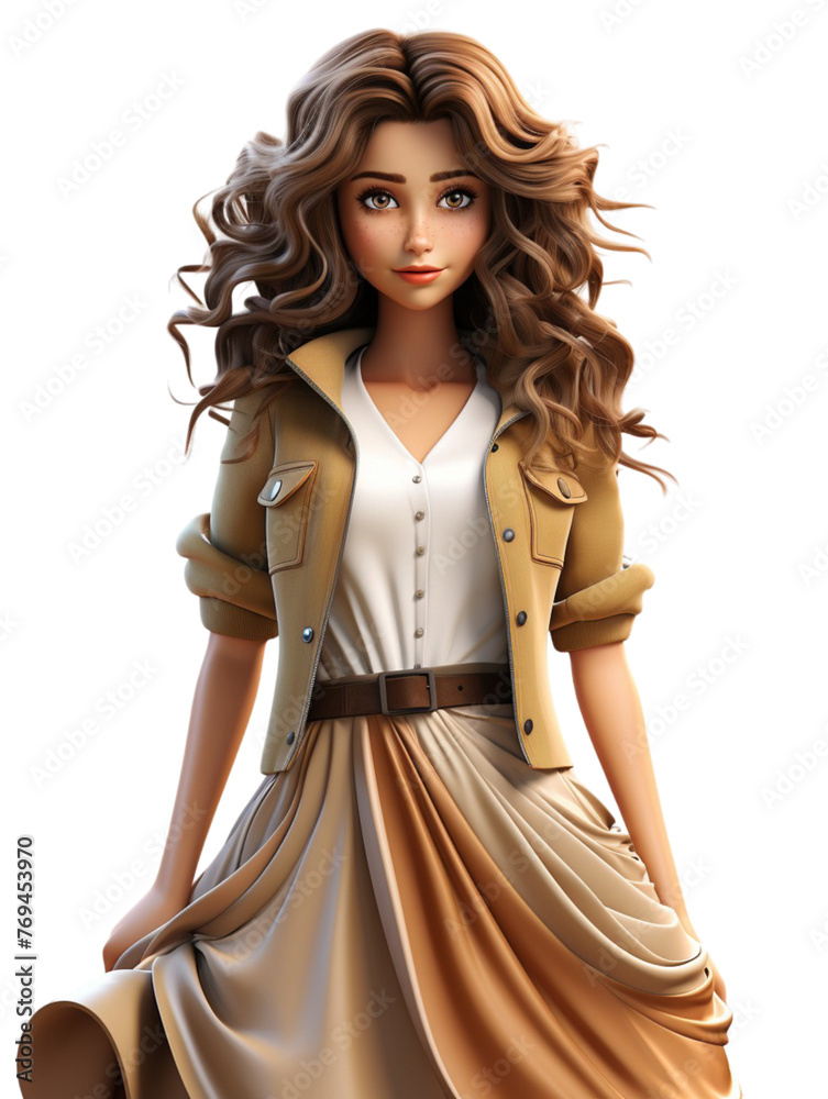 3d illustration portrait of beautiful woman model, isolated on transparent background, genaratif ai 3d illustration portrait of beautiful woman model, isolated on transparent background, genaratif ai