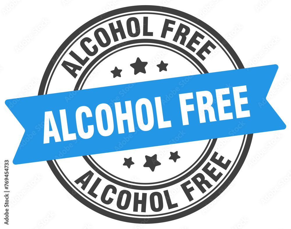 alcohol free stamp. alcohol free label on transparent background. round sign alcohol free stamp. alcohol free label on transparent background. round sign