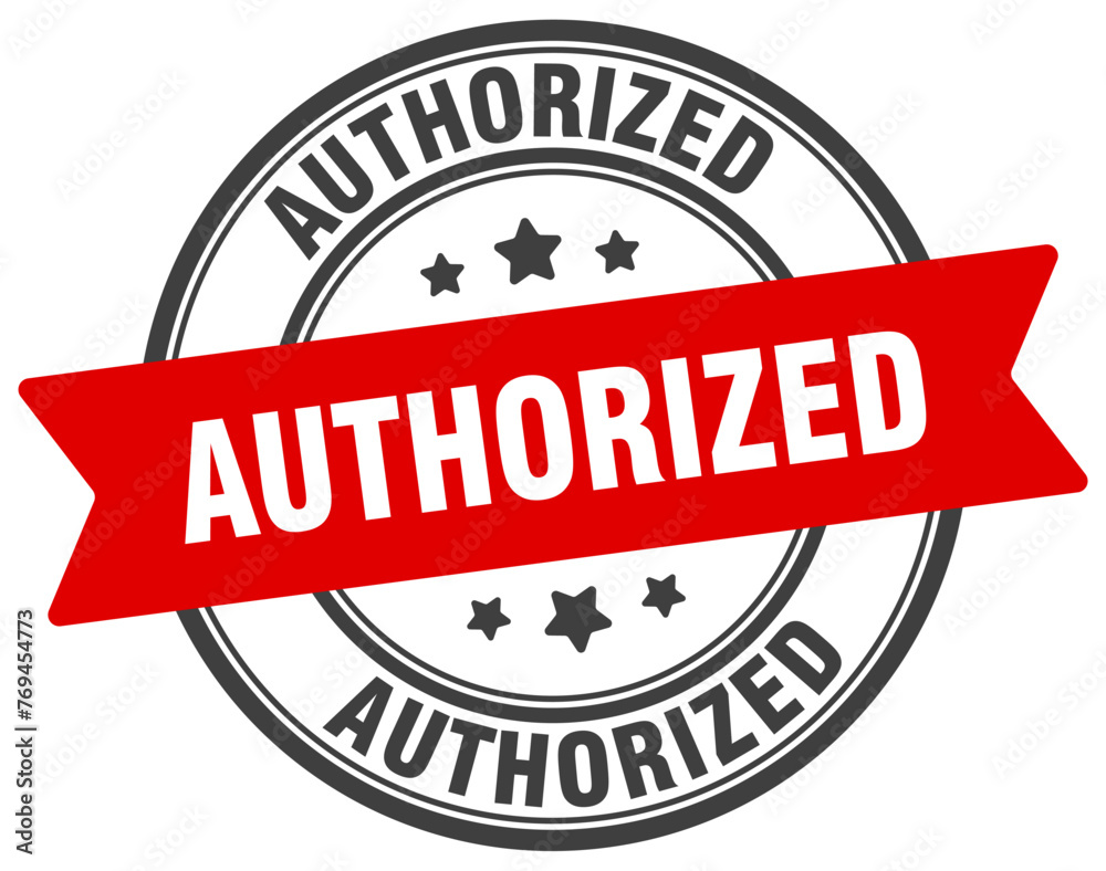 authorized stamp. authorized label on transparent background. round sign