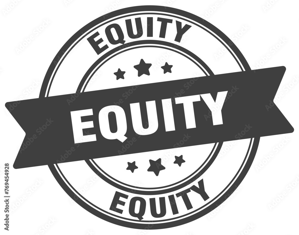 Obraz premium equity stamp. equity label on transparent background. round sign