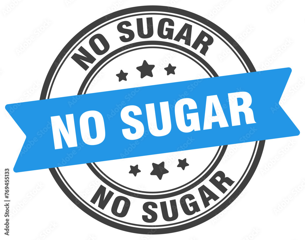 no sugar stamp. no sugar label on transparent background. round sign no sugar stamp. no sugar label on transparent background. round sign