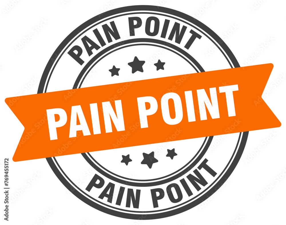 Fototapeta premium pain point stamp. pain point label on transparent background. round sign