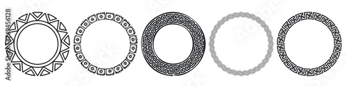 Celtic circle frames. Vintage round border frames with celtic knots, knotted braid ornaments northern Irish motifs. Circular magical patterns vector