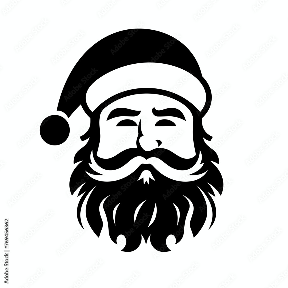 Santa Claus black icon on white background. Santa Claus silhouette Santa Claus black icon on white background. Santa Claus silhouette
