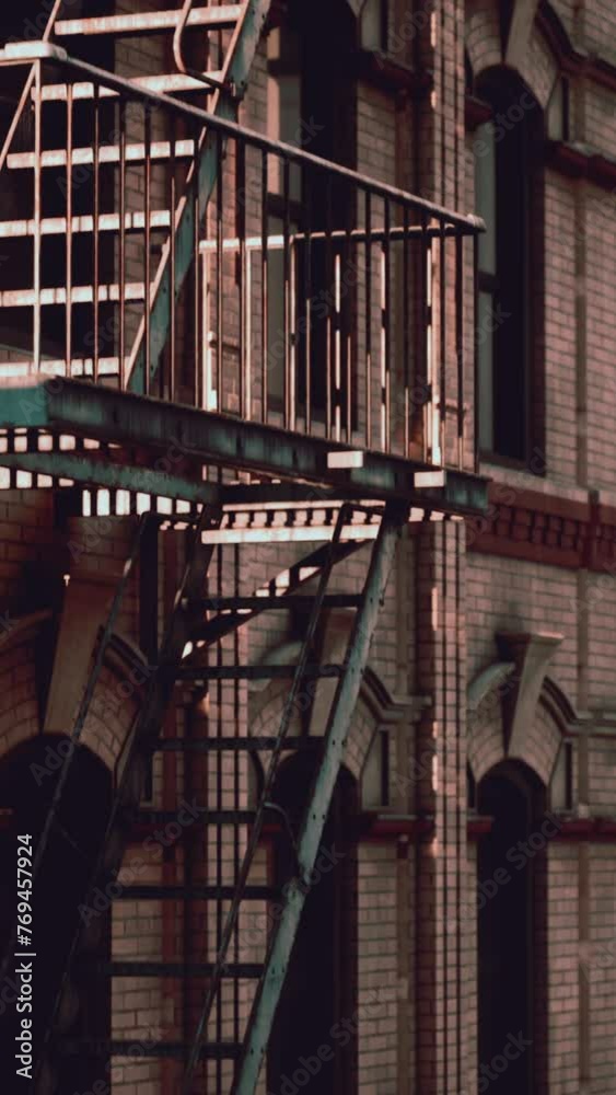 Fire Escape Next to Brick Building Fire Escape Next to Brick Building