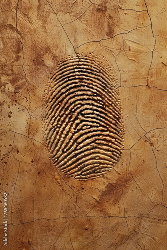 Bronze Fingerprint Texture Close-Up, Abstract Textured Fingerprint © Dolgren