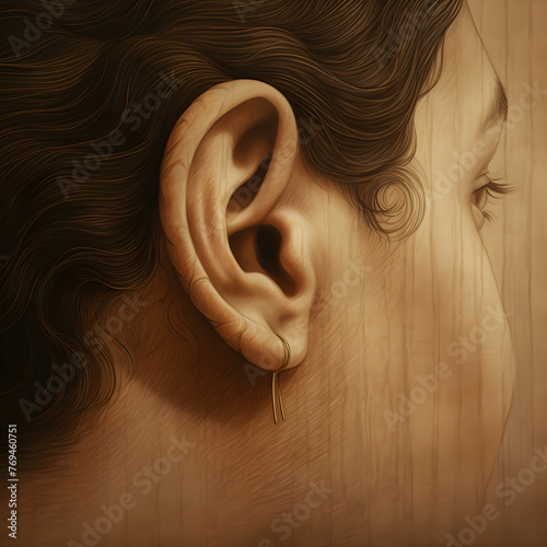 Close-up Shot of Human Ear Depicting The Act Of Listening And Perception Of Sound