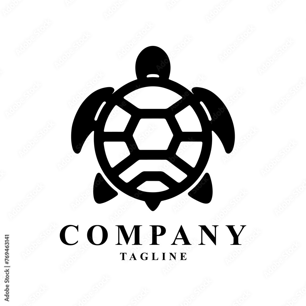 Fototapeta premium Turtle logo: Symbolizes longevity, wisdom, and stability, embodying resilience and adaptability