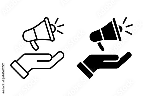 Advertising e-commerce icon vector set. Marketing instruments symbol