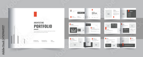 Creative architecture portfolio template or landscape interior portfolio brochure design layout