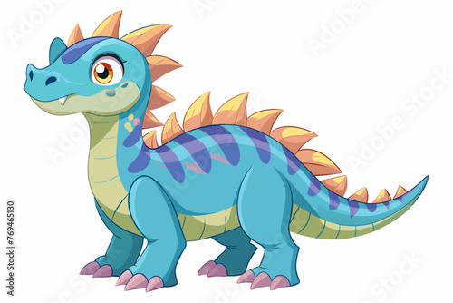  a terrifying fierce cartoon cute dinosaur full