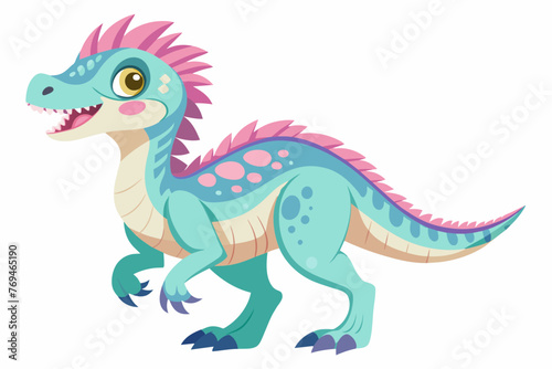  a terrifying fierce cartoon cute dinosaur full