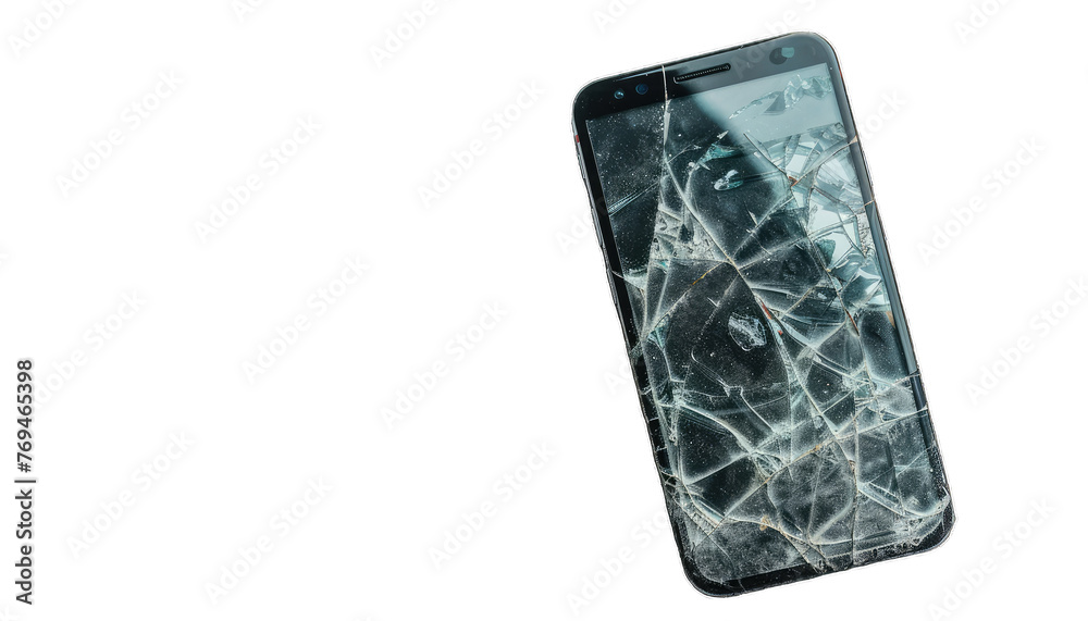 A smartphone with detail for the broken touch screen. A smartphone with detail for the broken touch screen.