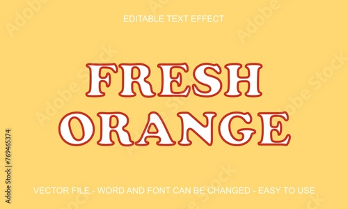 Editable text effect orange fruit mock up