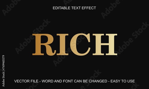 Editable shiny gold text effect, luxury text style