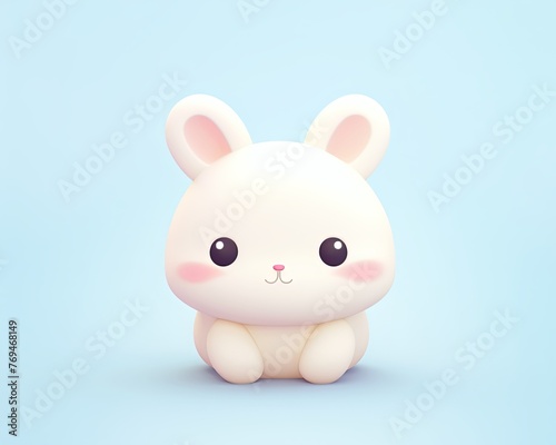 Squishy bunny with floppy ears and a chubby tail  cute  cartoon