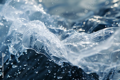 Hydro Veil Water drops forming a delicate and ethereal veil.