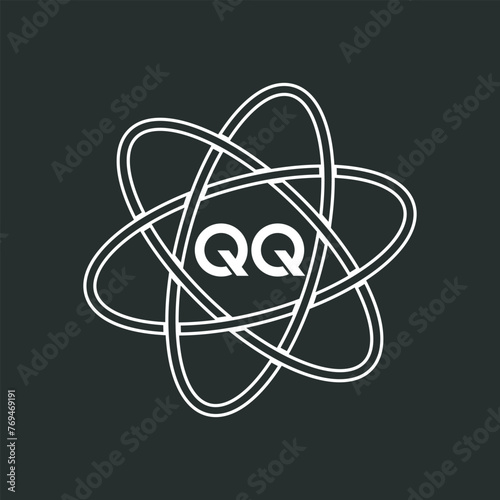 QQ letter logo design on white background. QQ logo. QQ creative initials letter Monogram logo icon concept. QQ letter design
