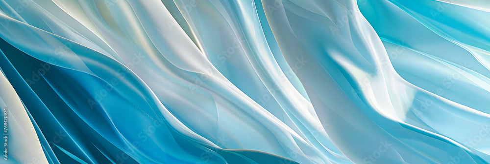Obraz premium Modern Abstract Design, Bright Colorful Waves on a Blue Background, Artistic and Creative Pattern