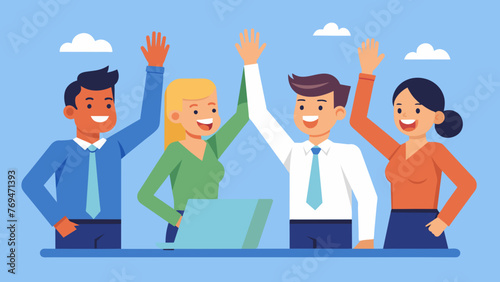 teamwork office workers vector illustration