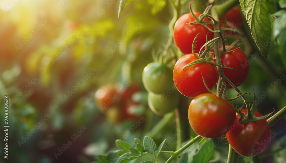 Sun-Kissed Tomatoes: Fresh Harvest in Organic Garden