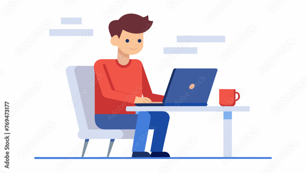 man the computer vector illustration man the computer vector illustration