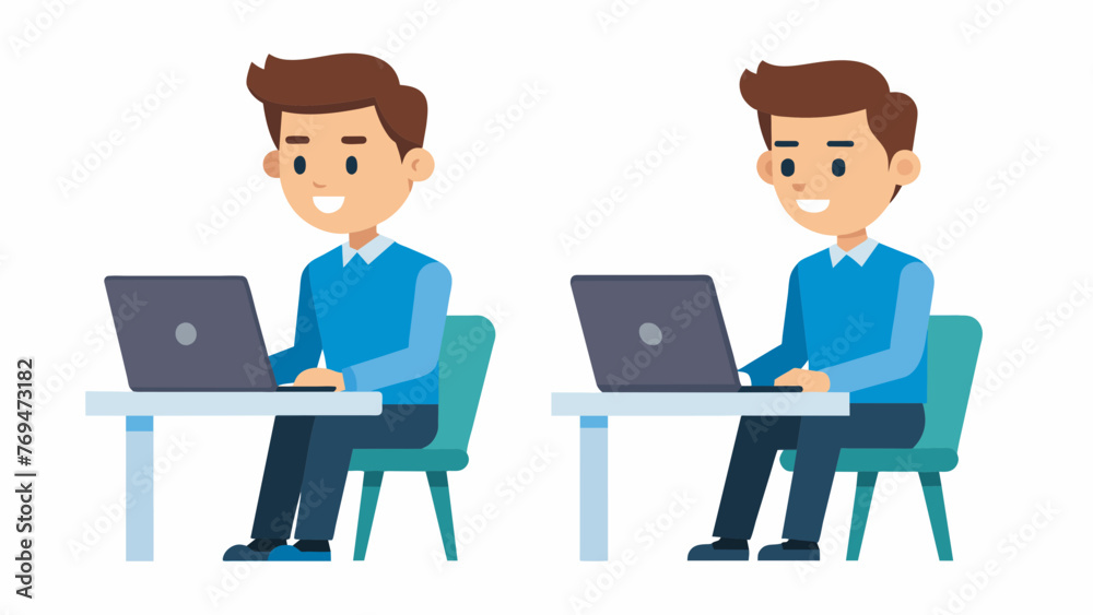 man the computer vector illustration man the computer vector illustration