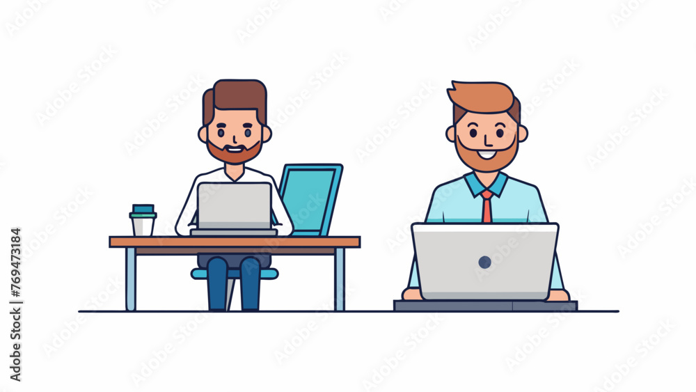 man the computer vector illustration man the computer vector illustration