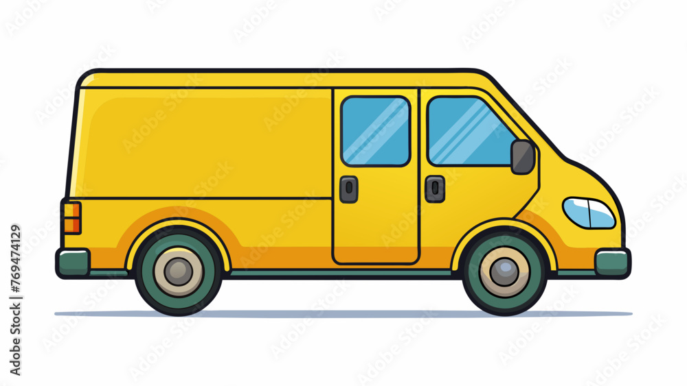 yellow van vector illustration