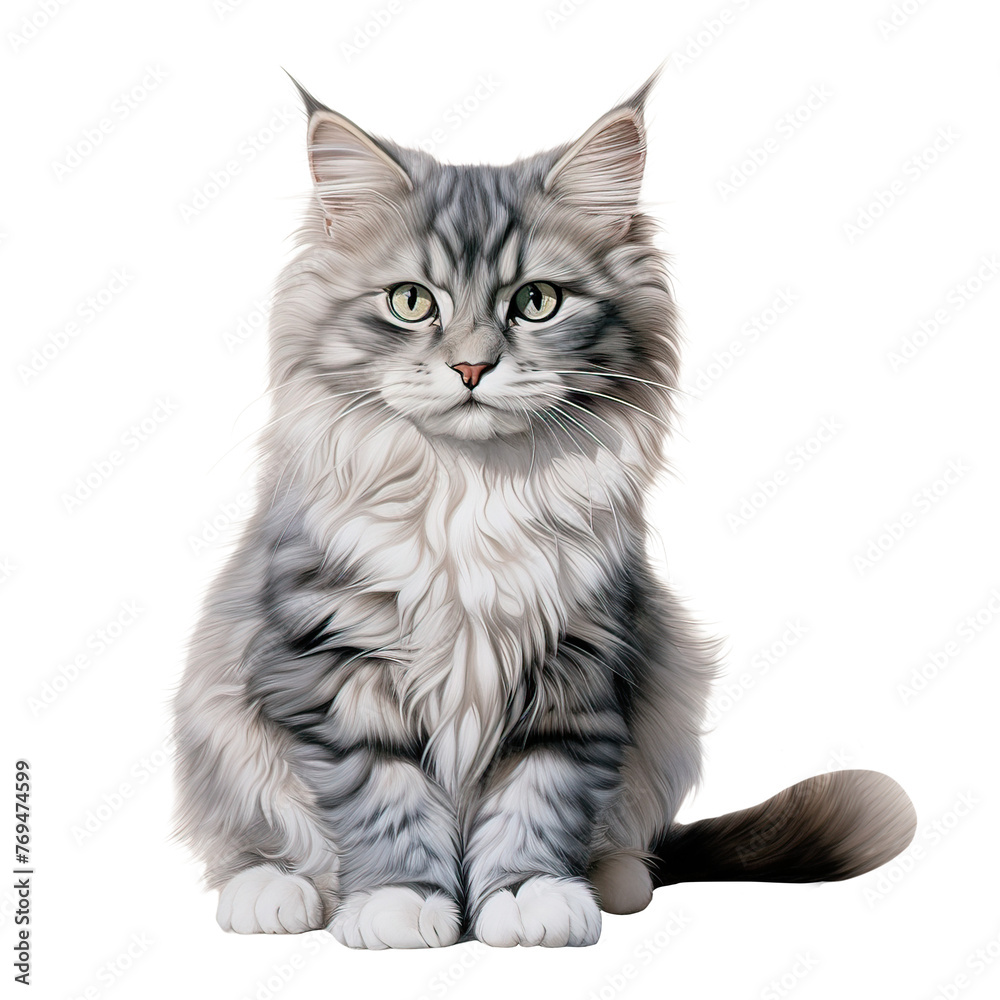 Obraz premium Bobtail cat Ai Generative