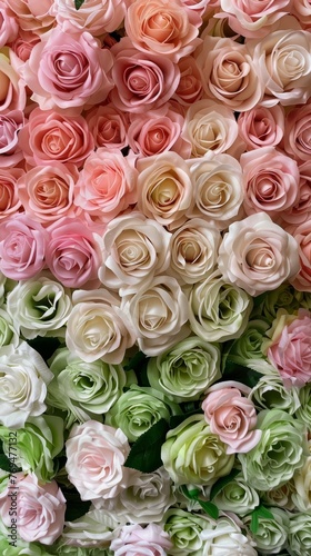 Collection of pink and white flowers showcased against a backdrop of green foliage  background  wallpaper