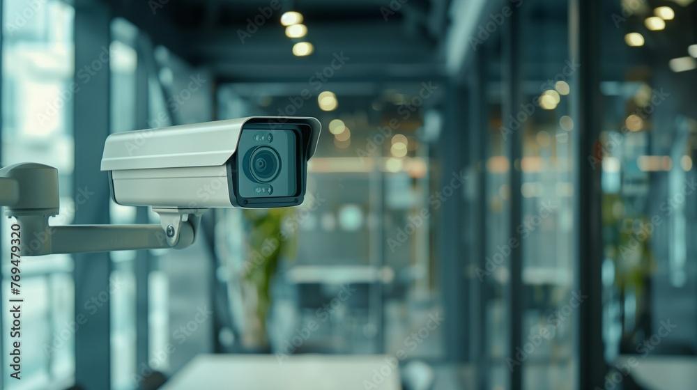 high-tech CCTV surveillance system. box camera, bullet camera in modern interior high-tech CCTV surveillance system. box camera, bullet camera in modern interior