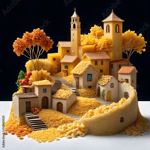 Pasta collage art