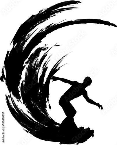 silhouette of a surfer