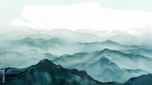 Chinese ink landscape painting illustration abstract background decorative painting © jinzhen