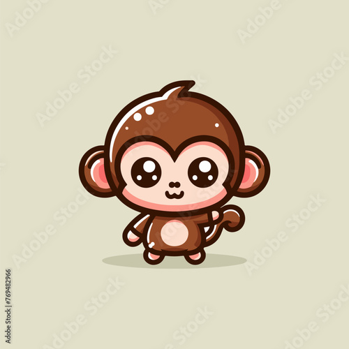 Sweet monkey illustration showcasing a lovable and endearing character.