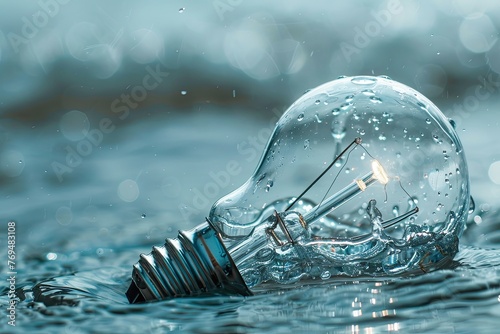 A symbolic picture of a lightbulb filled with clear water ideas for saving our planet