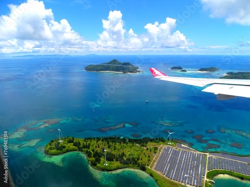 Seychelles, Indian Ocean, aerial view of Sainte Anne National Park