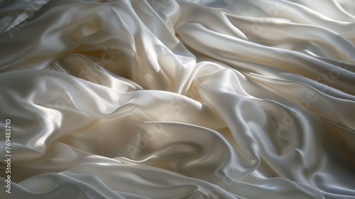 Fashionable Fabric White Sheets and Blankets for a Chic Bedroom Generative AI