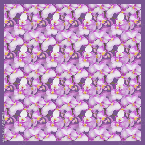 Hi jab Motif Orchid Flower Vector