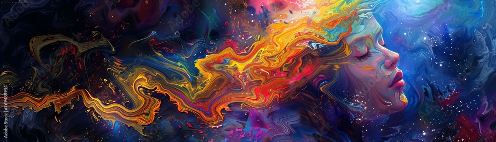 Colorful Psychedelic Art Fluid Design Colorful Psychedelic Art Fluid Design