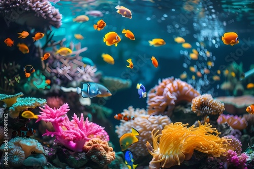 Vibrant Coral Reef Marine Life © Nour
