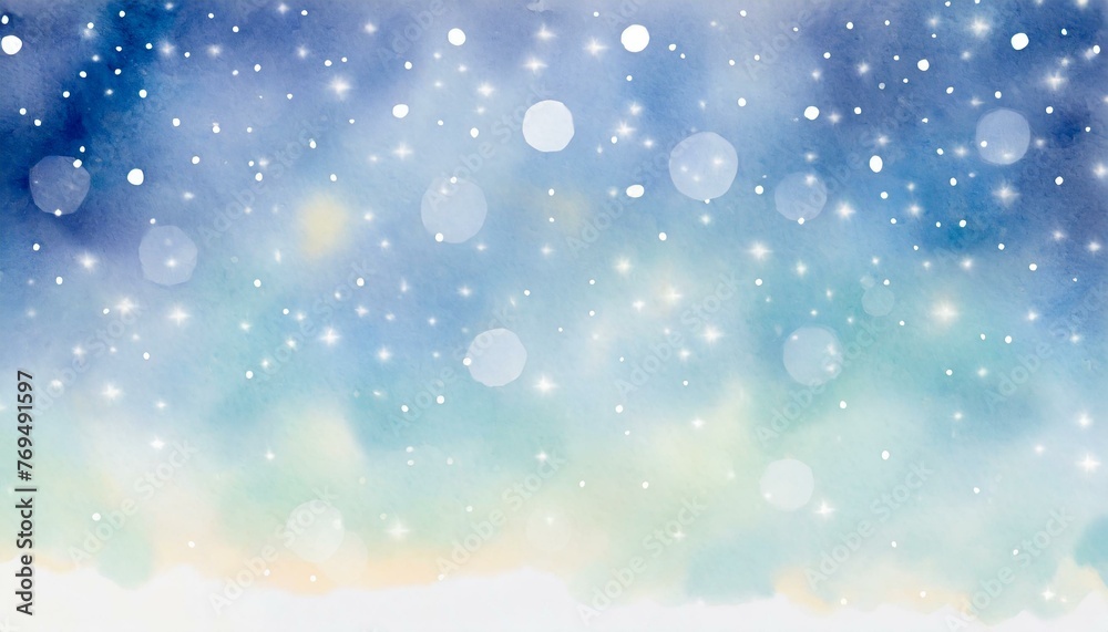 Background inspired by a dreamy starry sky from a fairy tale in watercolor.