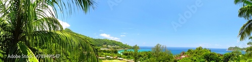 Seychelles, Mahé Islands, view of Lazare Bay and the beach of Anse Gaulette