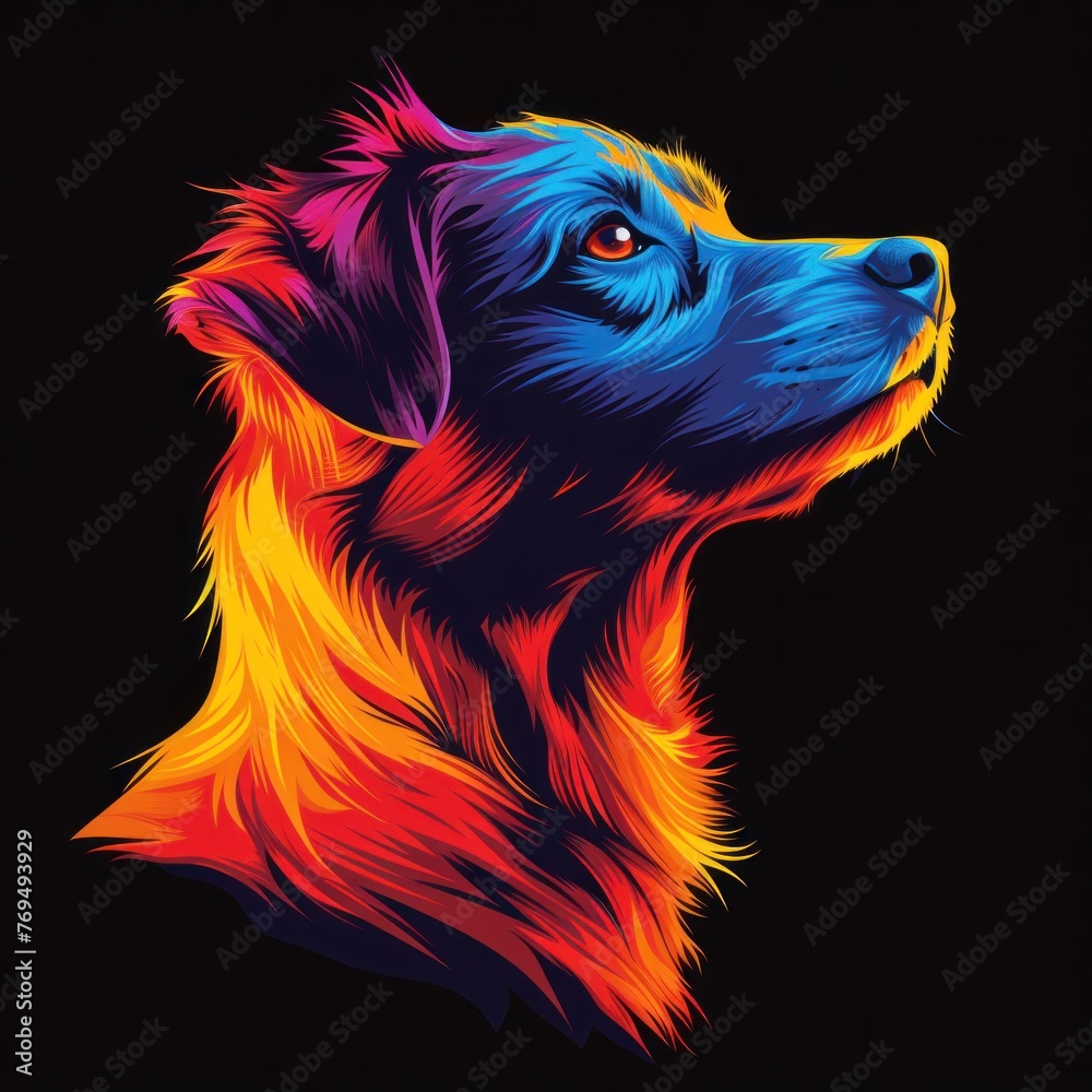 Vibrant Colorful Illustration of a Dog Logo