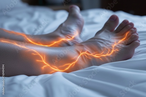 A visual metaphor for sciatic nerve pain management, highlighting the pathways of relief through physical therapy techniques photo