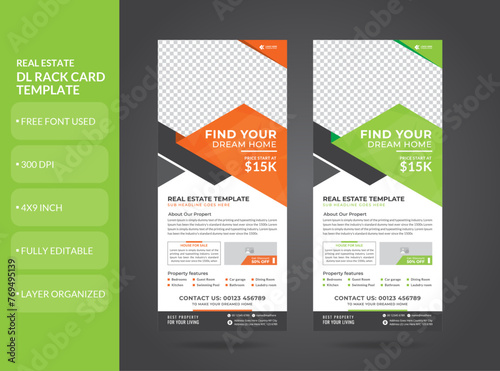 Real estate dl rack card template design