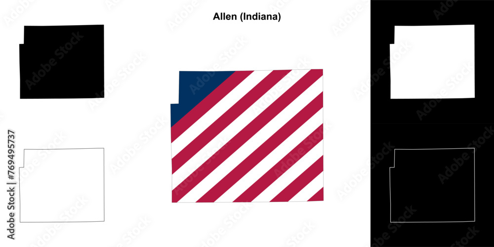 Allen county (Indiana) outline map set Allen county (Indiana) outline map set